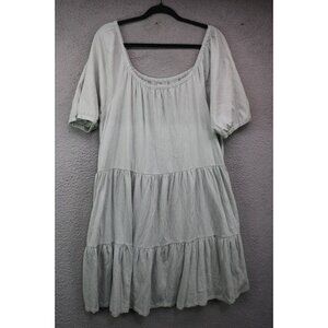 True Craft Tiered Short Sleeve Dress-Size 2X-Pockets